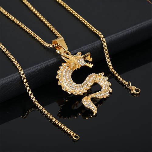Chinese Zodiac Dragon Zircon Protection Necklace Chinese Zodiac Dragon Zircon Protection Necklace
