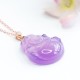 Laughing Buddha Purple Jade Happiness Necklace