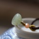 Round Jade Peace Lotus Abundance Necklace Pendant