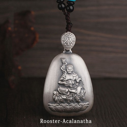 999 Silver Zodiac Natal Buddha Heart Sutra Necklace 999 Silver Zodiac Natal Buddha Heart Sutra Necklace