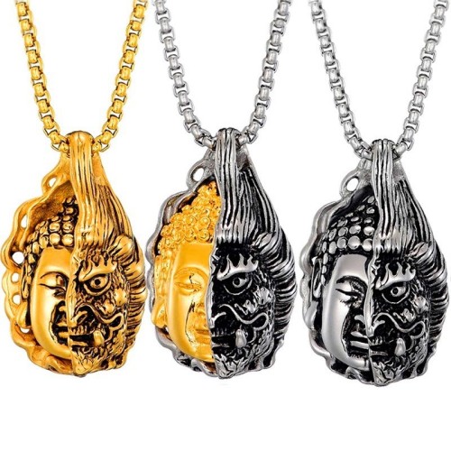 Half Buddha Half Devil Powerful Necklace Pendant Half Buddha Half Devil Powerful Necklace Pendant