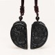 Black Obsidian Dragon Phoenix Protection Necklace