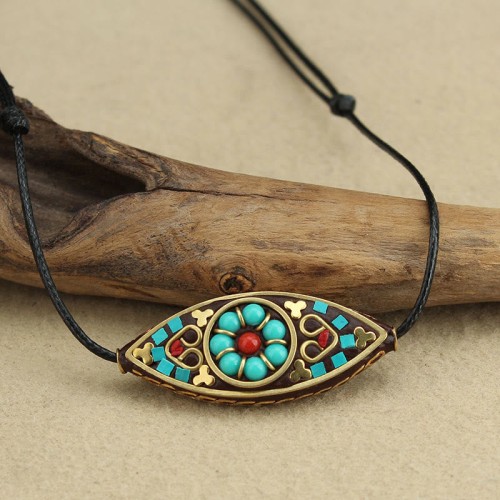 Tibetan Turquoise Bead Protection Necklace Tibetan Turquoise Bead Protection Necklace