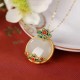 White Jade Red Agate Flower Blessing Necklace White Jade Red Agate Flower Blessing Necklace