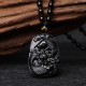 Black Obsidian Koi Fish Lotus Strength Necklace Black Obsidian Koi Fish Lotus Strength Necklace