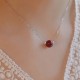 925 Sterling Silver Cinnabar Bead Calm Blessing Necklace 925 Sterling Silver Cinnabar Bead Calm Blessing Necklace