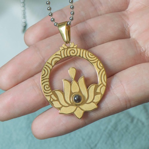 Lotus Titanium Steel Enlightenment Necklace Pendant