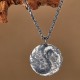 Sterling Silver Yin Yang Hammer Texture Harmony Necklace