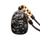 Black Obsidian Tiger Eye Dragon Phoenix Necklace Black Obsidian Tiger Eye Dragon Phoenix Necklace