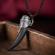 925 Silver Black Obsidian Wolf Tooth Strength Necklace 925 Silver Black Obsidian Wolf Tooth Strength Necklace