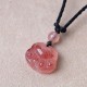 Strawberry Quartz Cat Paw Healing Necklace Strawberry Quartz Cat Paw Healing Necklace