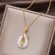 Jade Oval Blessing Fortune Necklace Jade Oval Blessing Fortune Necklace