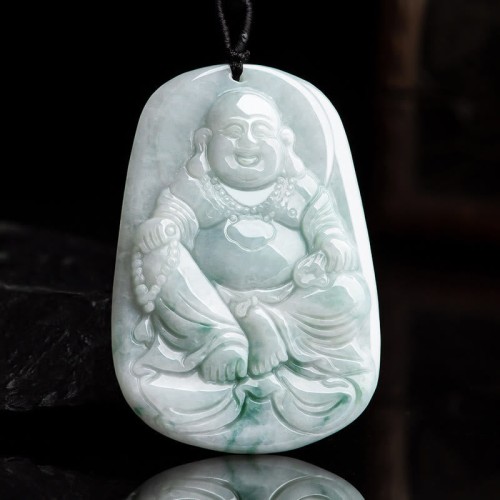 Natural Jade Laughing Buddha Luck Necklace Natural Jade Laughing Buddha Luck Necklace