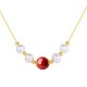 925 Silver Pearl Cinnabar Healing Bead Chain Necklace 925 Silver Pearl Cinnabar Healing Bead Chain Necklace