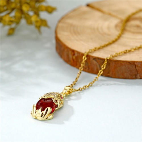 Natural Garnet Pixiu Fortune Necklace Natural Garnet Pixiu Fortune Necklace
