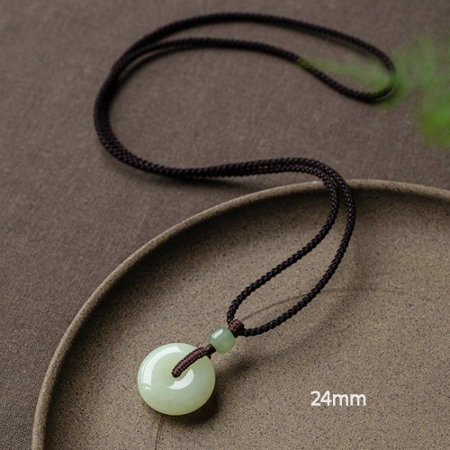 Round Jade Peace Buckle Luck Necklace Round Jade Peace Buckle Luck Necklace