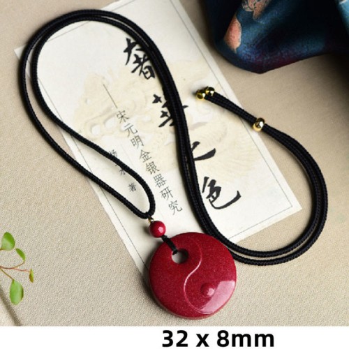 Laughing Buddha Yin Yang Cinnabar Blessing Necklace