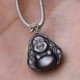 Silver Sheen Obsidian Laughing Buddha Protection Pendant