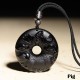 Black Obsidian Peace Buckle Strength Necklace Pendant Black Obsidian Peace Buckle Strength Necklace Pendant