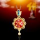 925 Silver Tibet Lotus Prayer Wheel Red Agate Necklace 925 Silver Tibet Lotus Prayer Wheel Red Agate Necklace
