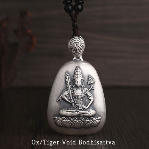 999 Silver Zodiac Natal Buddha Heart Sutra Necklace 999 Silver Zodiac Natal Buddha Heart Sutra Necklace