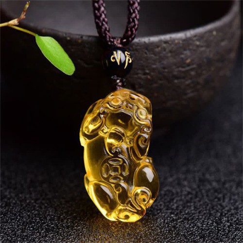 FengShui Citrine PiXiu Wealth Necklace
