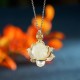 White Jade Lotus Flower Happiness Necklace White Jade Lotus Flower Happiness Necklace