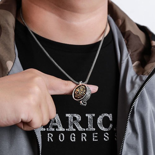 Treasure Bowl Copper Coin Wealth Necklace Pendant
