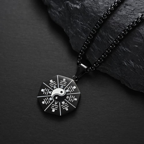 Bagua Yin Yang Titanium Steel Balance Necklace Bagua Yin Yang Titanium Steel Balance Necklace