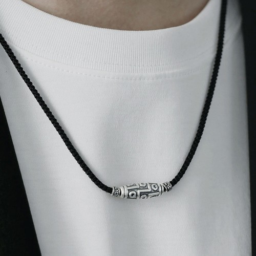 999 Silver Nine-Eye Dzi Bead Protection Necklace 999 Silver Nine-Eye Dzi Bead Protection Necklace