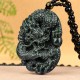 Hetian Cyan Jade Dragon Harmony Necklace Pendant Hetian Cyan Jade Dragon Harmony Necklace Pendant