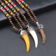 Wenge Wood Turquoise Horn Protection Necklace Wenge Wood Turquoise Horn Protection Necklace