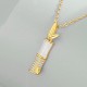 925 Sterling Silver Hetian White Jade Bamboo Happiness Necklace 925 Sterling Silver Hetian White Jade Bamboo Happiness Necklace