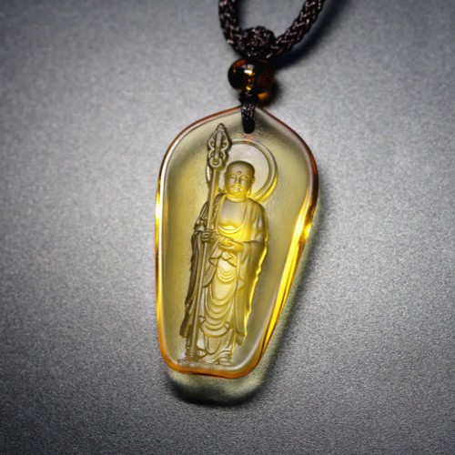 Ksitigarbha Buddha Liuli Serenity Necklace Ksitigarbha Buddha Liuli Serenity Necklace