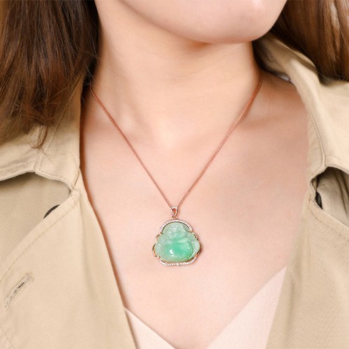 Laughing Buddha Natural Jade Prosperity Necklace Pendant Laughing Buddha Natural Jade Prosperity Necklace Pendant
