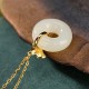 925 Sterling Silver Jade Ginkgo Leaf Peace Necklace 925 Sterling Silver Jade Ginkgo Leaf Peace Necklace