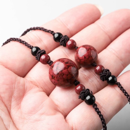 Cinnabar Stones Bead Necklace Cinnabar Stones Bead Necklace