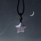 Natural Silver Sheen Obsidian Crescent Moon Protection Necklace