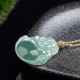 Laughing Buddha Natural Jade Prosperity Necklace