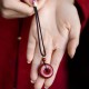 Cinnabar Peace Buckle Calm Blessing Necklace Cinnabar Peace Buckle Calm Blessing Necklace