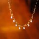 Vintage 14K Gold Plated Pearl Healing Multilayer Necklace