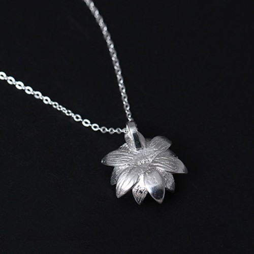 925 Silver Lazurite Lotus Flower Self-Care Necklace 925 Silver Lazurite Lotus Flower Self-Care Necklace
