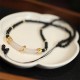 Black Onyx Chalcedony Protection Beaded Pendant