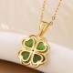 925 Silver Hetian Jade Four Leaf Clover Necklace 925 Silver Hetian Jade Four Leaf Clover Necklace