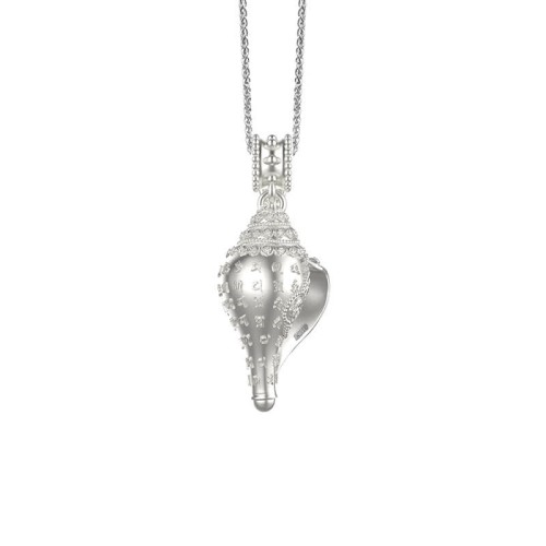 Sterling Silver Shankha Conch Shell Lucky Necklace Pendant Sterling Silver Shankha Conch Shell Lucky Necklace Pendant