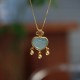 925 Sterling Silver Jade Chalcedony Lock Necklace 925 Sterling Silver Jade Chalcedony Lock Necklace