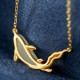925 Silver White Jade Dolphin Luck Necklace