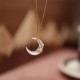 Tridacna Stone Crescent Moon Blessing Necklace Tridacna Stone Crescent Moon Blessing Necklace