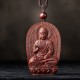 Chinese Zodiac Buddha Red Sandalwood Lotus Necklace