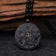 Natural Black Obsidian Om Mani Padme Hum Luck Necklace Natural Black Obsidian Om Mani Padme Hum Luck Necklace